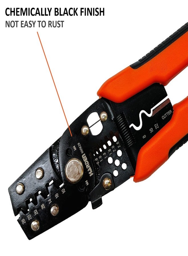 Harden 200mm Professional 0.6-2.6mm Multi-Function Crimping Stripper Tool, Ergonomic Handle - 660629B - Image 4